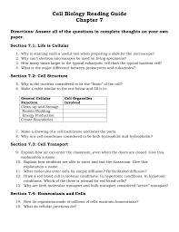 The worksheets are offered in developmentally appropriate versions for kids of different ages. Cell Biology Reading Guide