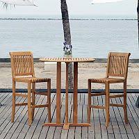 Laguna Teak 3 Piece Bar Height Bistro Set Sam S Club Outdoor Bistro Set Outdoor Patio Decor Bistro Set