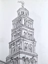 Diocletian S Palace Sketch Split Croatia Pictures To Draw Art Art Drawings