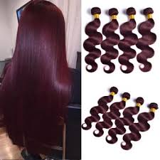 99j Burgundy Red Wine Colored Hair Bundles Straight Human