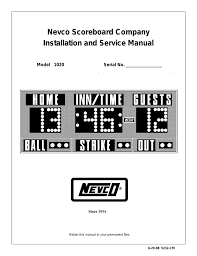 Scoreboards and video displays by nevco. Nevco Scoreboard Company Installation And Service Manual Manualzz