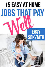 15 Easy Jobs That Pay Well For Moms Hourly Rates For 2021 Twins Mommy Easy Jobs Job Work From Home Moms