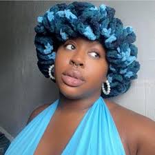 Dark Denim Crochet Ruffle Hat