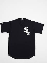 Black And White Throwback Vintage White Sox Baseball Jersey Black 90s Sports Jersey Men Women Activewear Made In Usa Active Wear For Women Black And White Fabric White Sock