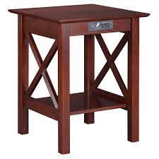 Atlantic Furniture Lexi Printer Stand End Table With Charging Station Walnut Atlantic Furniture Printer Stand Furniture