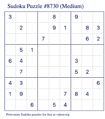 No need for a pencil with the best free online sudoku. Free Printable Medium Sudoku With The Answer 8730
