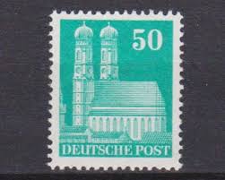 Verkauf von briefmarken und postmarken. Briefmarke Frauenkirche Munchen Aus Bautenserie Abz Bbz 1948 Marktkram