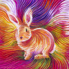 Bunny Love Energy Painting Gicleee Print Energy Art Art Animal Art