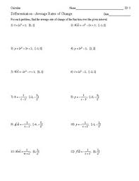 These calculus worksheets are perfect for teachers, homeschoolers, moms, dads, and students these calculus worksheets consist of integration, differential equation, differentiation, and. Calculus Differentiation Average Rates Of Change By Virshup Education
