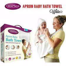 Clevamama hooded apron baby bath towel, cream. Handuk Mandi Bayi Clevamama Apron Baby Bath Towel White Shopee Indonesia