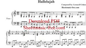 Hallelujah Piano Sheet Music Leonard Cohen Youtube
