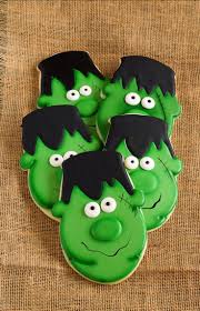 Easy Frankenstein Cookies The Bearfoot Baker Halloween Sugar Cookies Decorated Sugar Cookies Decorated Halloween Sugar Cookies