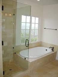 Shower Next To Tub Design Frameless Shower Enclosure And Soaking Tub With Custom Marble T Bathrooms Remodel Small Master Bathroom Frameless Shower Enclosures