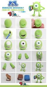 Monster Cie Disney Pate Fimo Cie Disney Fimo Monster Pate Figuras De Plastilina Paso A Paso Pasteles De Monsters Inc Tutorial Para Fondant