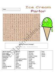 Learn how to make homemade strawberry ice cream using fresh strawberries. Ice Cream Parlour Esl Worksheet By Manonski F
