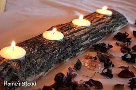 Log Candle Holder Rustic Wedding Cabin Decor Table By Homenstead Log Candle Holders Rustic Wedding Table Decor Wedding Candles Table