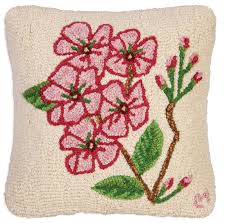 The cherry blossoms flowers needlepoint down throw pillow from michaelian home is a blooming work of art perfect for any space in your home. Cherry Blossom Hooked Wool Pillow