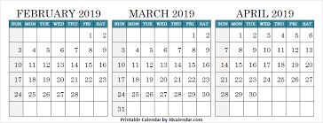 February March April Calendar 2019 Calendar Template Calendar Weekly Calendar Template
