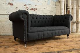 Stylish and sophisticated our waldorf 2 seater in charcoal velvet would look great in any style of interior. Edwardian Chesterfield Sofa Charcoal Herringbone Wool Oswald Pablo