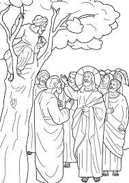 Jesus Calling Zacchaeus To Come Down From The Tree Bible Coloring Page Zacchaeus Love Coloring Pages Bible Coloring Pages