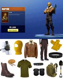 Raptor, as a royale air force test pilot, has a classic look of a retro air force man. Carbon Costume How To Make Your Own Raptor Costume From Fortnite