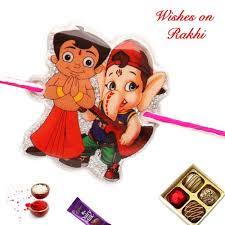 Chhota bheem and bal ganesh kids rakhi for this auspicious raksha bandhan with tika and chocolate. Chhota Bheem And Bal Ganesh Kids Rakhi Prpl295