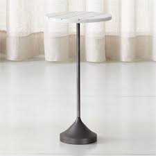 Prost Tall Brass And Marble Drink Table Reviews Crate And Barrel In 2020 Drink Table Crate And Barrel End Tables