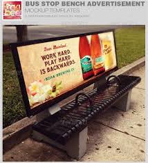 Bus Stop Bench Advertisement Mockup Bus Stop Bench Advertisement Mockup Templates Is Sold Exclusively On Graph Bus Advertising Branding Mockups Psd Advertising