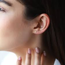 14K Solid Gold Mini Number Stud Earrings, Personalized Dainty Cute Silver  Earring, Custom Minimalist Earrings by Necklacedreamworld