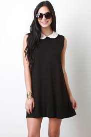 See How To Make The Pattern For A Peter Pan Collar Shift Dress Kim Dave Shift Dress Jersey Knit Dress Dresses