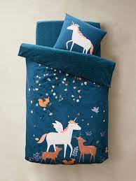 Les housses de couette enfant de couettedouillette™. Parure Housse De Couette Taie D Oreiller Enfant Foret Enchantee Bleu Linge De Lit Deco