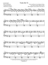 MUSICHELP "Todo de Ti" Sheet Music (Piano Solo) in Gb Major