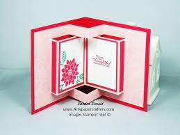 This is sort of an explosion box card that you can also use in your scrapbook. Pop Up Book Greetings Card Stampin Up Artypaper Crafters