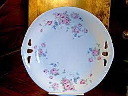 Bouquet of blue and mauve blossoms with gold trim. Bavaria Antique China Antique Dinnerware Vintage China Vintage Dinnerware Tias Com