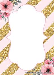 Free Floral Golden Invitation Templates Free Birthday Invitations Pink Gold Birthday Free Printable Baby Shower Invitations