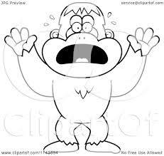 They're great for all ages. Cartoon Clipart Of A Black And White Frightened Bigfoot Sasquatch Vector Outlined Coloring Page By Cory Thoman 1143594