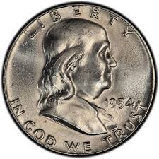 1954 Franklin Half Dollar Values And Prices Past Sales