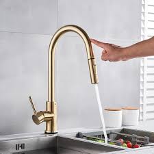 Kids just finished a finger paint project? Touch Smart Brushed Nickel Kitchen Sink Faucet Swivel Single Hole Mixer Tap Kitchen Faucets Home Garden