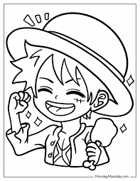 coloring page luffy
