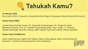 Sejak proklamasi kemerdekaan 17 agustus 1945 bangsa indonesia masuk dalam suatu babak kehidupan baru sebagai bangsa yang. Latar Belakang Dan Tujuan Pemberontakan Prri Permesta Sejarah Kelas 12