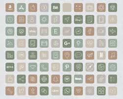 125 Natural Aesthetic Ios 14 App Icons Social Media Icons Ios14 Iphone Icon App Pack Minimalist Green Icons Natural Aesthetic Icon In 2021 Iphone App Design Ios App Iphone App Icon