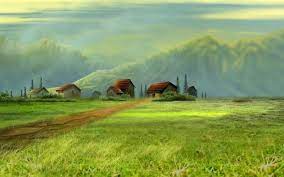 Animated Village Free Hd Wallpaper Colorful Landscape Landscape Wallpaper Beautiful Nature