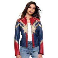 Captain Marvel Star Faux Leather Jacket Marvel Clothes Marvel Jacket Leather Jacket