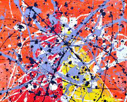 Again, a week or so after the epoxy, shoot your splatter paint. Splatter Paintings Pollock Style