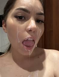 A girl becomes even more beautiful with cum on her face