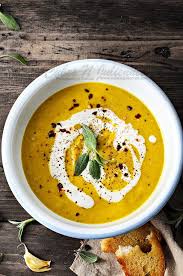 Roasted Pumpkin Soup With Coconut Milk Cubes N Juliennes Pumpkin Soup Recipe Pumpkin Soup Pumpkin Soup Coconut Milk