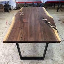 Live Edge Canadian Black Walnut Dining Table Just Completed Walnut Salvaged From Cambridge Ontar Walnut Dining Table Live Edge Wood Dining Table Dining Table