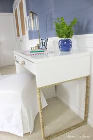 Modern Coastal Bedroom Makeover Reveal Driven By Decor Desk Makeover Diy Micke Desk Ikea