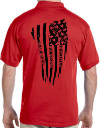 Red Remember Everyone Deployed Military Flag Front And Back Custom Polo With Pocket 8 Remember Everyone Deployed Remember Everyone Deployed Shirts Custom Polos