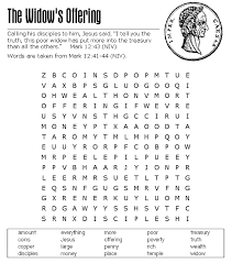 These bible verse coloring pages will help your kids have a little bible study all the while engaging in a fun activity. The Widow S Offering Word Search Sermons4kids